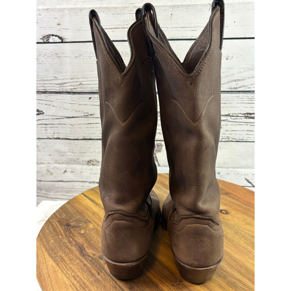 Women's Justin Brown Leather Heeled Cowboy Boots Size 7 - Picture 5 of 13